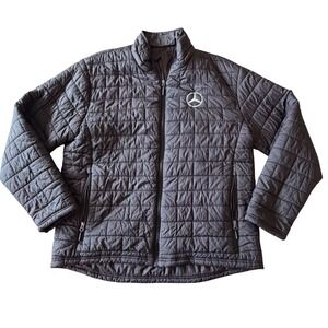 Fossa Apparel Mercedes Benz Black Quilted Puffer Jacket Full Zip Men Size 3XL